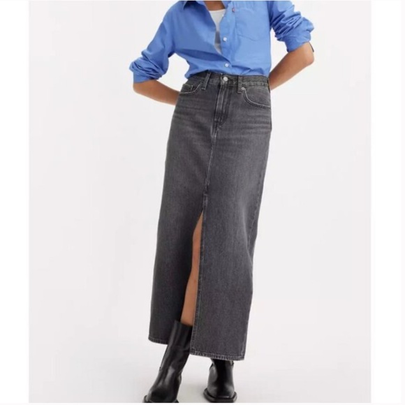 Levi’s | Women’s ‘Adventure Black’ Premium Denim Column Maxi Jean Skirt, size 30 - Picture 16 of 16